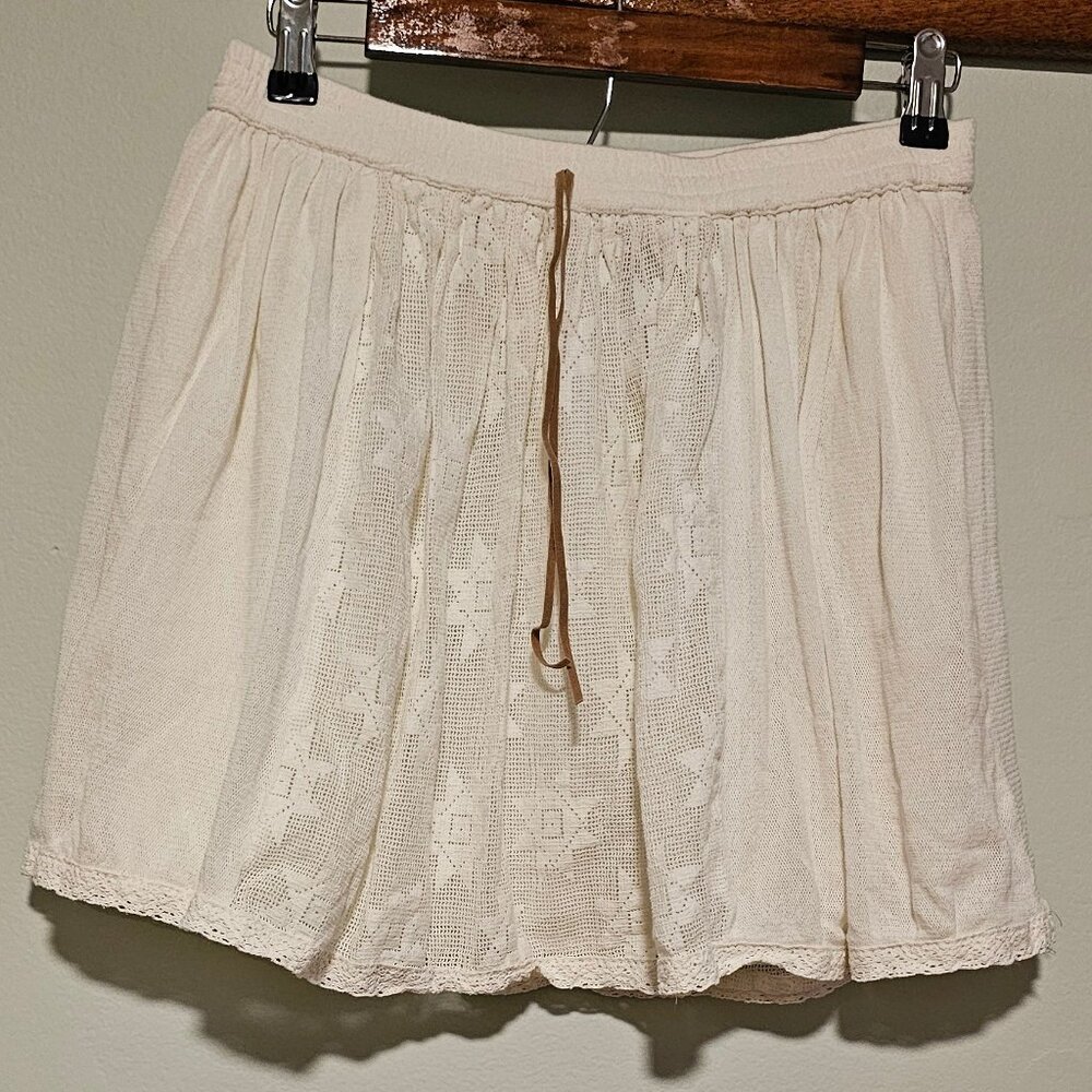 ASOS Ivory Lined Gauzy Mini Skirt, Medium